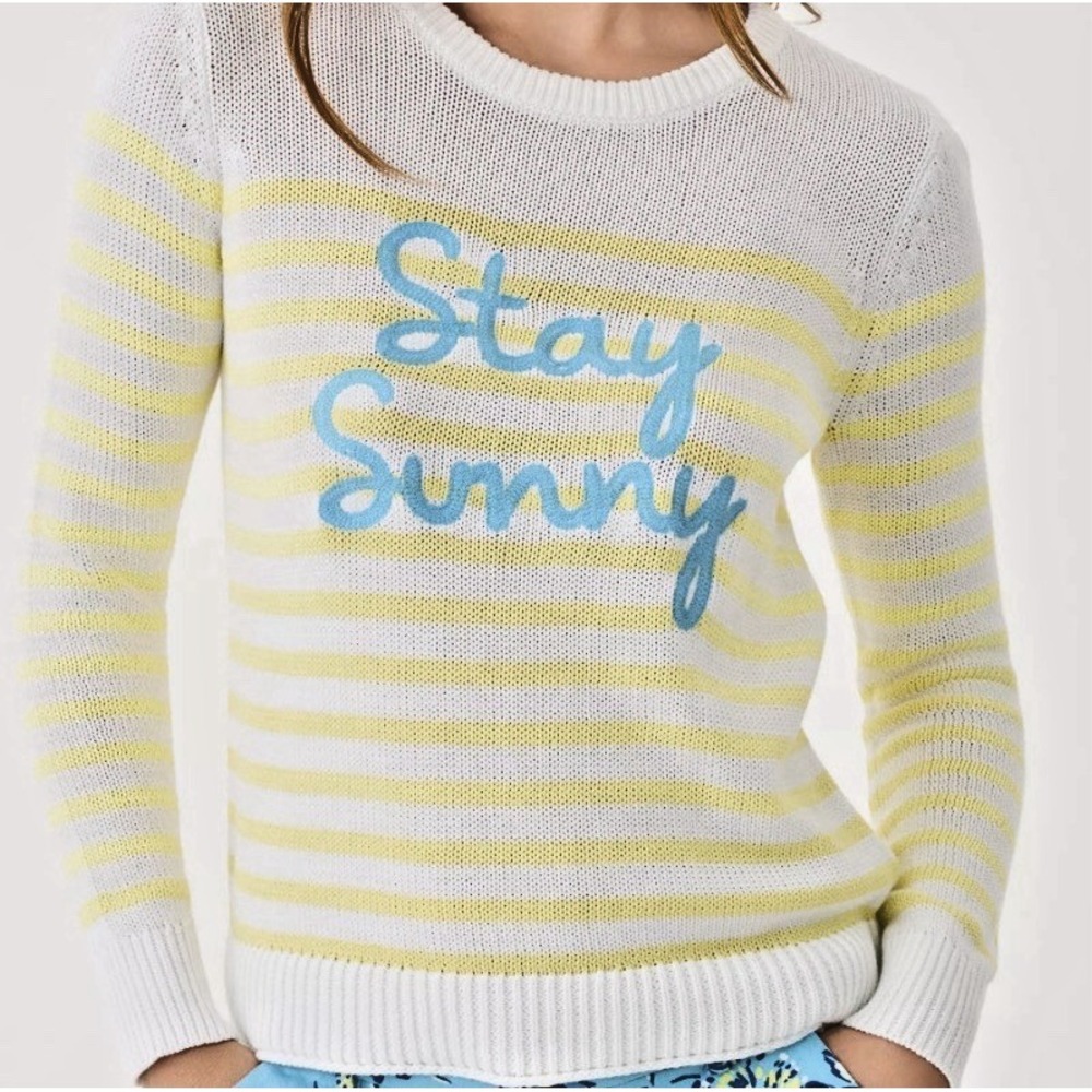 Lilly Pulitzer Kelsa Embroidered Stay Sunny Sweater XS Pullover
